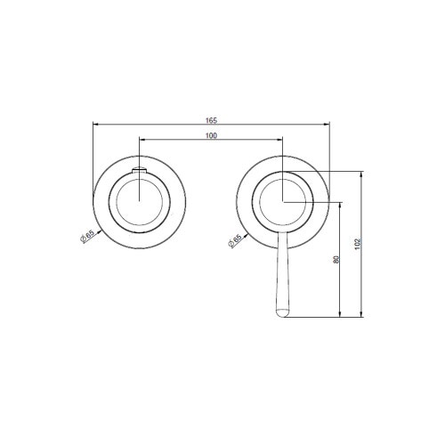 Immagine di Gessi GOCCIA parte esterna miscelatore doccia a parete due vie con deviatore bagno/doccia, finitura cromo 33077#031