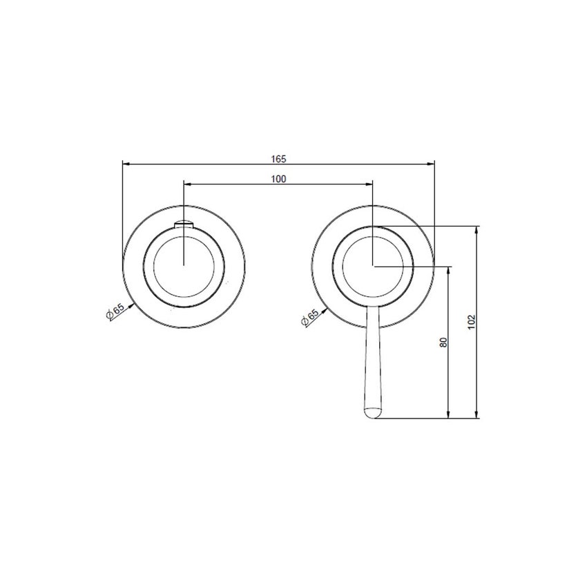 Immagine di Gessi GOCCIA parte esterna miscelatore doccia a parete due vie con deviatore bagno/doccia, finitura cromo 33077#031