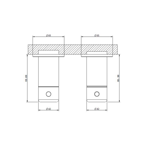 Immagine di Gessi GOCCIA parte esterna miscelatore termostatico a parete 1 via, finitura cromo 33132#031