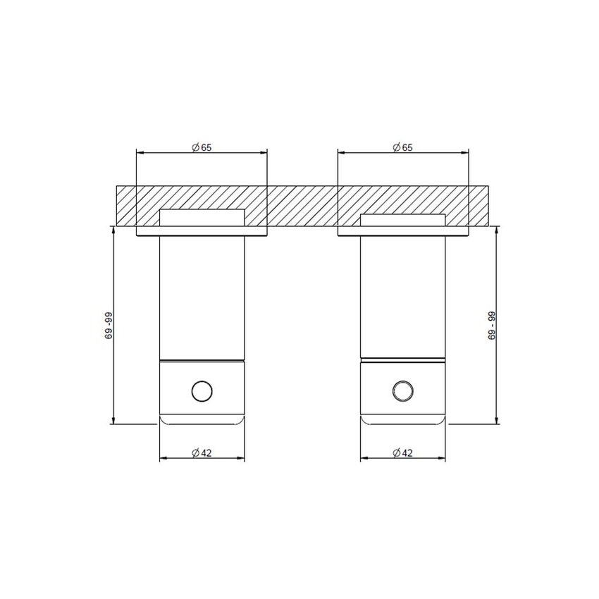 Immagine di Gessi GOCCIA parte esterna miscelatore termostatico a parete 1 via, finitura cromo 33132#031