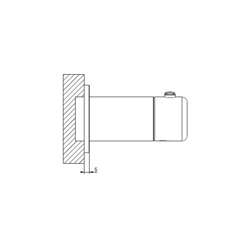 Immagine di Gessi GOCCIA parte esterna miscelatore termostatico a parete 1 via, finitura cromo 33132#031