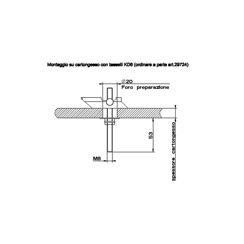 Immagine di Gessi GOCCIA ACCESSORIES porta salvietta a soffitto 45 cm, finitura cromo 38144#031