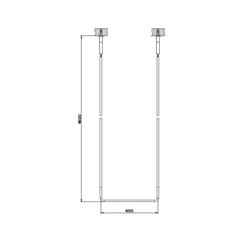 Immagine di Gessi GOCCIA ACCESSORIES porta salvietta a soffitto 45 cm, finitura cromo 38144#031