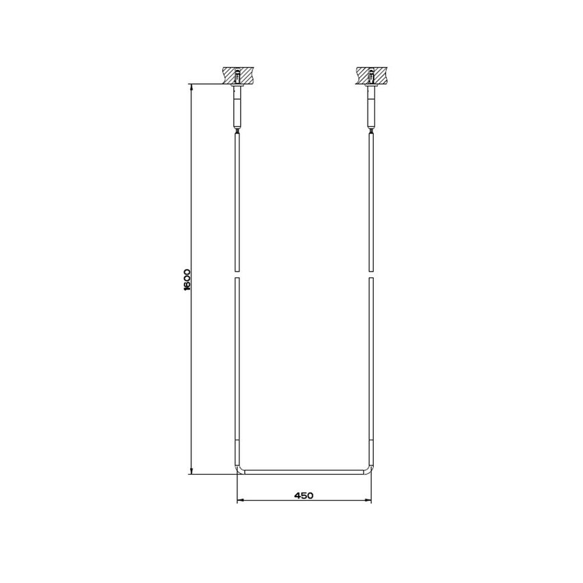 Immagine di Gessi GOCCIA ACCESSORIES porta salvietta a soffitto 45 cm, finitura cromo 38144#031