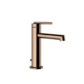 Immagine di Gessi INGRANAGGIO miscelatore lavabo H.18 cm, con scarico e flessibili di collegamento, finitura copper PVD 63501#030