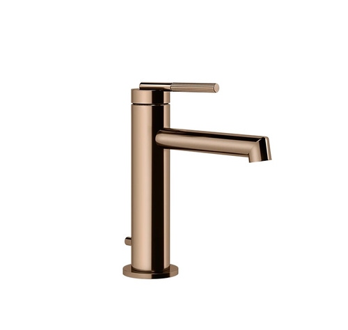 Immagine di Gessi INGRANAGGIO miscelatore lavabo H.18 cm, con scarico e flessibili di collegamento, finitura copper PVD 63501#030