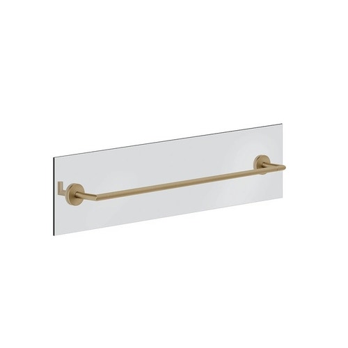 Immagine di Gessi ACCESSORIES maniglia e porta salvietta L.60 cm per vetro, finitura warm bronze brushed PVD 63728#726
