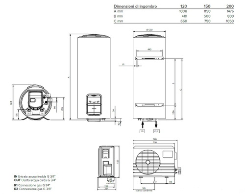 Immagine di Ariston NUOS SPLIT INVERTER WI-FI 120 ER WH Scaldacqua a pompa di calore split murale 4057034