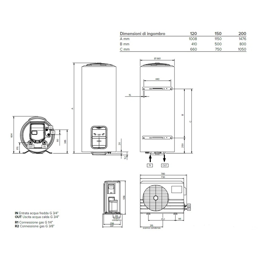 Immagine di Ariston NUOS SPLIT INVERTER WI-FI 120 ER WH Scaldacqua a pompa di calore split murale 4057034