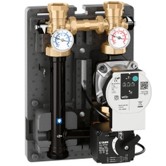 Immagine di Caleffi gruppo di regolazione motorizzato DN 32 per impianti di riscaldamento e condizionamento con pompa PARA 25/9, Interasse 125 mm, servomotore con segnale di comando 0–10 V (Reversibile DX - SX) 167664HE4