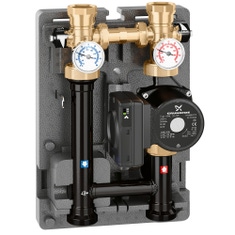 Immagine di Caleffi gruppo di distribuzione DN 32 diretta per impianti di riscaldamento e condizionamento con pompa UPML 25-105, Interasse 125 mm (Reversibile DX - SX) 165601UPM