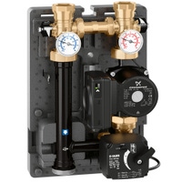 Immagine di Caleffi gruppo di regolazione motorizzato DN 32 per impianti di riscaldamento e condizionamento con pompa UPML 25-105, Interasse 125 mm, servomotore con segnale di comando a 3 punti (Reversibile DX - SX) 167662HE2