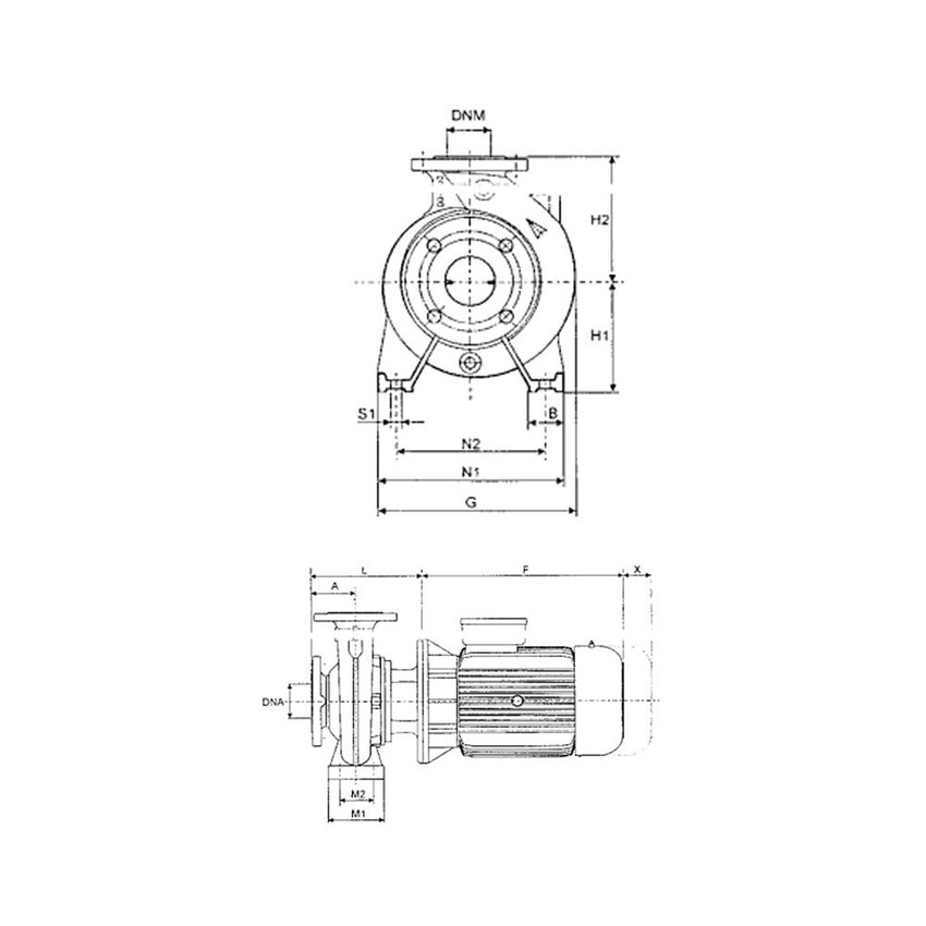 Immagine di Dab Pumps NKP-G 32-125.1/102/B/BAQE/0.75/2 Pompa normalizzata monoblocco per attività di pressurizzazione, condizionamento e riscaldamento, portata max 18 m³/h - prevalenza max 13 m 1D1K21B3U