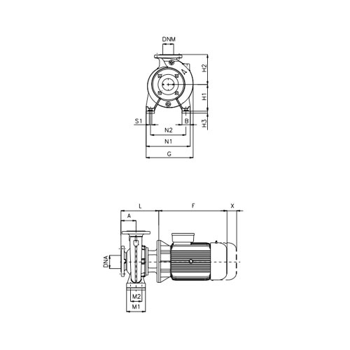 Immagine di Dab Pumps NKP-G 32-160/163/B/BAQE/4/2 Pompa normalizzata monoblocco per attività di pressurizzazione, condizionamento e riscaldamento, portata max 36 m³/h - prevalenza max 36.2 m 1D1221B8V