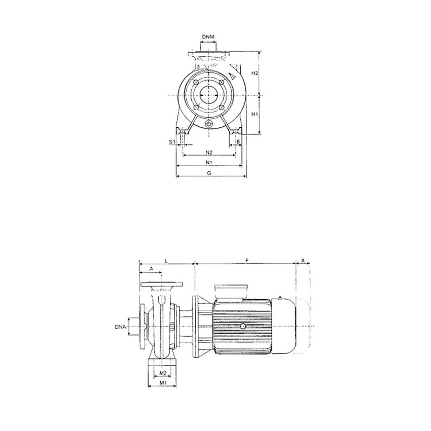 Immagine di Dab Pumps NKP-G 32-200/190/B/BAQE/5.5/2 Pompa normalizzata monoblocco per attività di pressurizzazione, condizionamento e riscaldamento, portata max 36 m³/h - prevalenza max 46.9 m 1D1321B9V