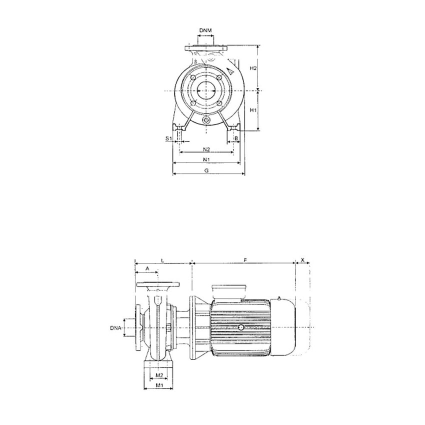 Immagine di Dab Pumps NKP-G 32-200.1 205/B/BAQE/5,5/2 Pompa normalizzata monoblocco per attività di pressurizzazione, condizionamento e riscaldamento, portata max 24 m³/h - prevalenza max 56.6 m 1D1M21B9V