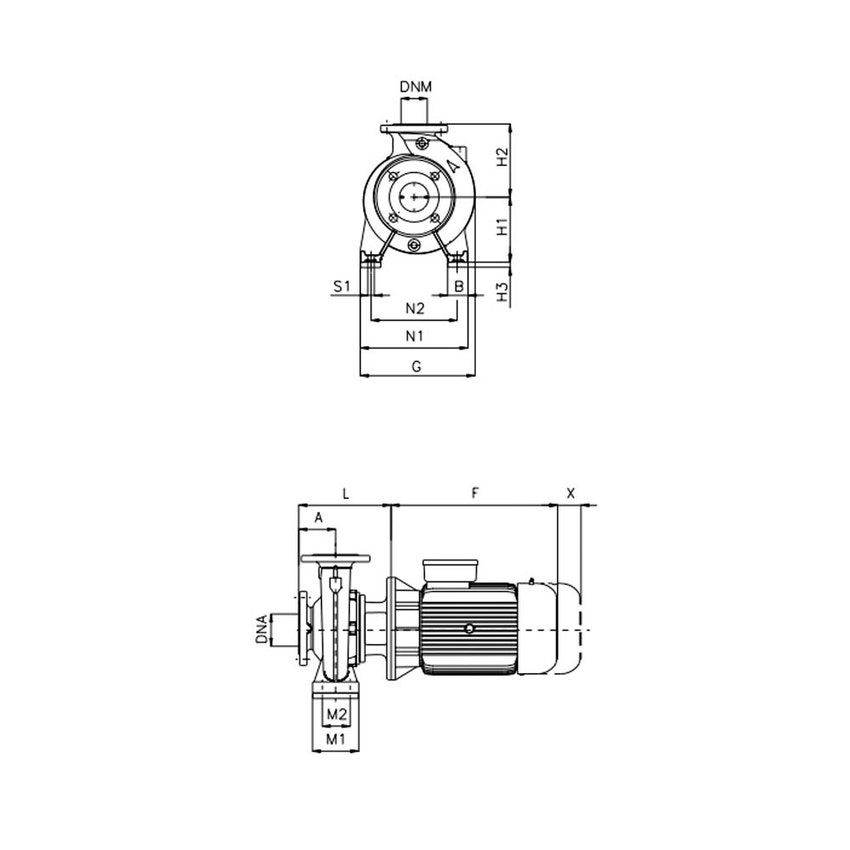 Immagine di Dab Pumps NKP-G 40-160/158/B/BAQE/5,5/2 Pompa normalizzata monoblocco per attività di pressurizzazione, condizionamento e riscaldamento, portata max 54 m³/h - prevalenza max 33.7 m 1D2221B9V