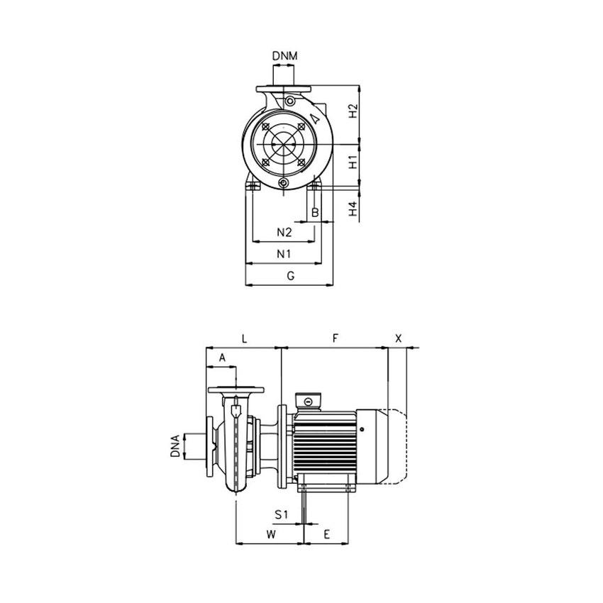 Immagine di Dab Pumps NKP-G 40-250/260/B/BAQE/22/2 Pompa normalizzata monoblocco per attività di pressurizzazione, condizionamento e riscaldamento, portata max 72 m³/h - prevalenza max 96 m 1D2421BEV
