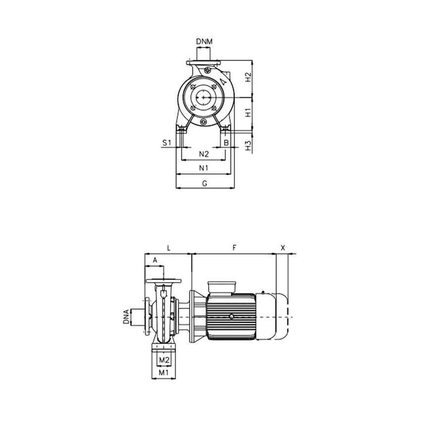 Immagine di Dab Pumps NKP-G 50-125/125/B/ BAQE/4/2 Pompa normalizzata monoblocco per attività di pressurizzazione, condizionamento e riscaldamento, portata max 90 m³/h - prevalenza max 20.5 m 1D3121B8V