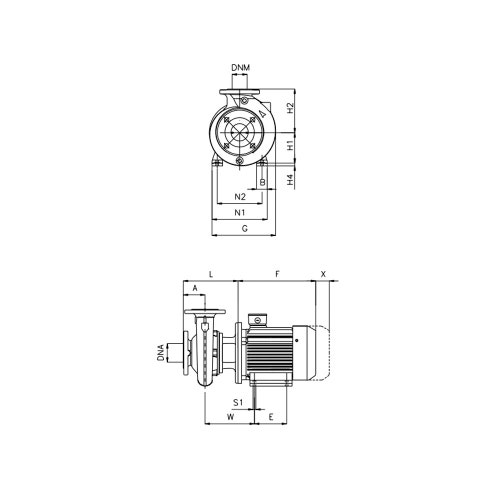 Immagine di Dab Pumps NKP-G 50-200/200/B/ BAQE/15/2 Pompa normalizzata monoblocco per attività di pressurizzazione, condizionamento e riscaldamento, portata max 90 m³/h - prevalenza max 55.1 m 1D3321BCV