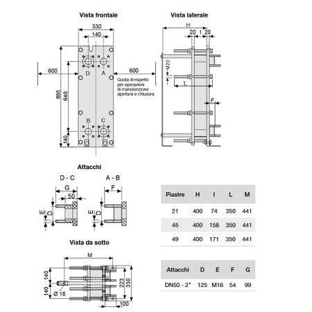 Immagine di Unical E50W-45X scambiatore piastre inox DN50 00362949