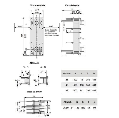 Immagine di Unical E50W-45X scambiatore piastre inox DN50 00362949