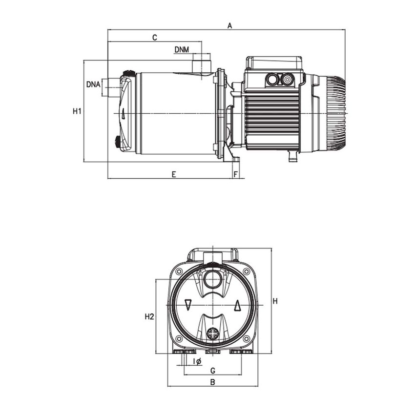 Immagine di Dab Pumps EUROINOX 40/50 M Pompa centrifuga multistadio ad asse orizzontale, per approvvigionamento idrico in ambiente domestico, portata max 4.8 m³/h, prevalenza max 58 m 60212488H