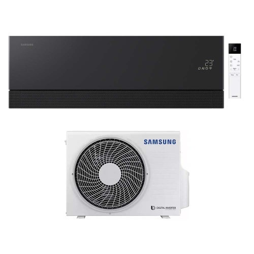 Immagine di Samsung WINDFREE Première climatizzatore a parete monosplit inverter A+++/A++, Wi-Fi e AI colore Soapstone Charcoal | unità esterna 3.5 kW unità interna 12000 BTU F-AR12PRB