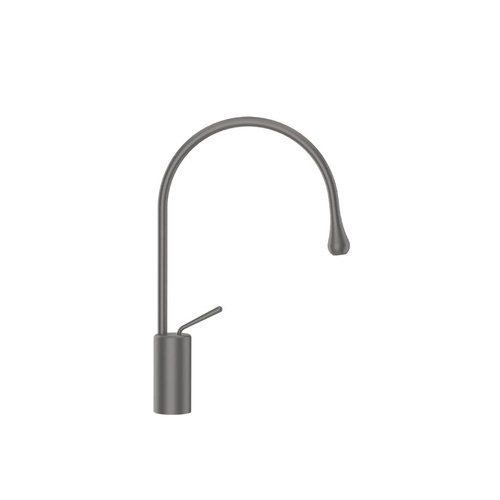 Immagine di Gessi GOCCIA miscelatore lavabo H.44 P.29 cm, senza scarico, con flessibili di collegamento, finitura black metal brushed GHRC 33605#126