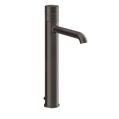 Immagine di Gessi HABITO TRAME miscelatore lavabo H.33.7 cm, con scarico e flessibili di collegamento, finitura black metal brushed PVD 70303#707