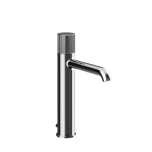 Immagine di Gessi HABITO RIGATO miscelatore lavabo H.26.7 cm, con scarico e flessibili di collegamento, finitura cromo 70505#031