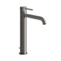 Immagine di Gessi 316 TRAME miscelatore lavabo P.20 cm, con scarico e flessibili di collegamento, finitura steel brushed 54303#239