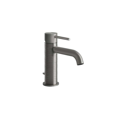 Immagine di Gessi 316 TRAME miscelatore lavabo, con scarico e flessibili di collegamento, finitura steel brushed 54301#239