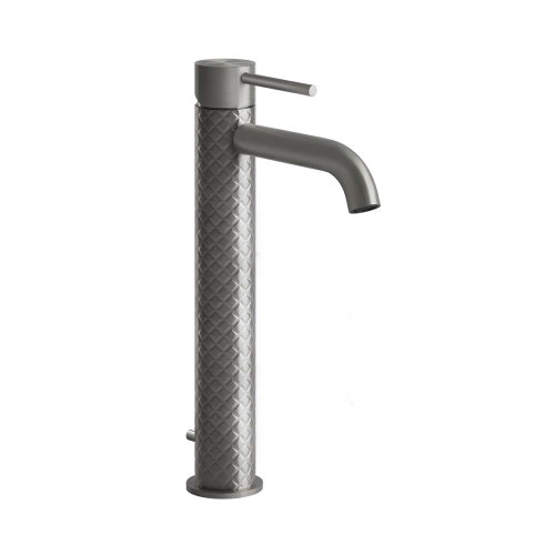 Immagine di Gessi 316 INTRECCIO miscelatore Lavabo alto bocca corta con scarico con flessibili di collegamento, finitura steel brushed 54104#239
