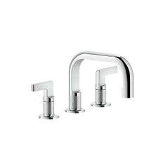 Immagine di Gessi INCISO- gruppo lavabo H.15 cm, tre fori, con scarico con flessibili di collegamento, finitura cromo 58011#031