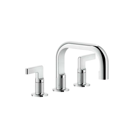 Immagine di Gessi INCISO- gruppo lavabo H.15 cm, tre fori, con scarico con flessibili di collegamento, finitura cromo 58011#031
