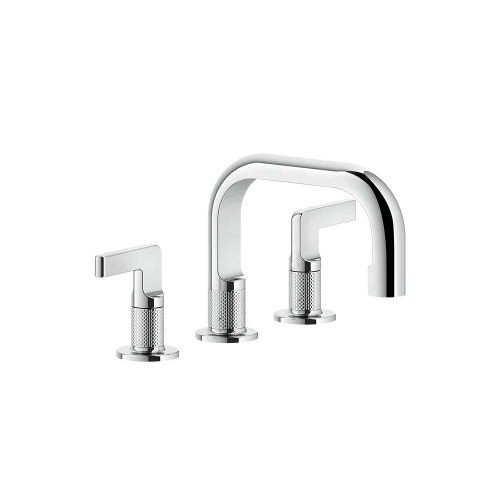 Immagine di Gessi INCISO- gruppo lavabo H.15 cm, tre fori, con scarico con flessibili di collegamento, finitura cromo 58011#031