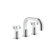 Immagine di Gessi INCISO+ gruppo lavabo H.15 cm, tre fori, con scarico con flessibili di collegamento, finitura cromo 58111#031