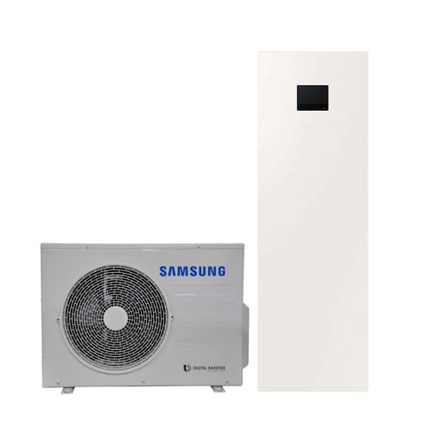 Immagine di Samsung EHS SPLIT R32 Sistema integrato composto da pompa di calore Inverter 6 kW e sistema ClimateHub S2 1 zona per riscaldamento, raffrescamento e produzione ACS AE060RXEDEG/EU+AE200DNWSPG/EU