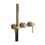 Immagine di Gessi 316 BATH miscelatore per doccia a parete, 2 uscite, con deviatore, presa acqua e supporto doccetta, senza corpo incasso, finitura warm bronze brushed PVD 54039#726