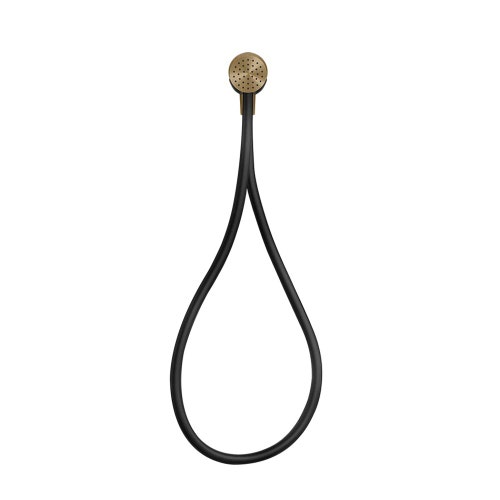 Immagine di Gessi Set doccia magnetico con presa acqua, doccetta anticalcare e flessibile Darkflex 150 cm, finitura warm bronze brushed PVD 63199#726
