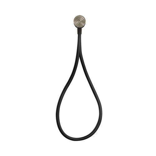 Immagine di Gessi Set doccia magnetico con presa acqua, doccetta anticalcare e flessibile Darkflex 150 cm, finitura finox brushed nickel 63199#149