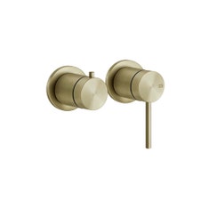 Immagine di Gessi 316 parte esterna miscelatore doccia a parete 2 vie, senza corpo incasso, finitura brass brushed PVD 54077#727