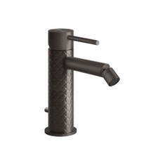 Immagine di Gessi 316 INTRECCIO miscelatore bidet, con scarico e flessibili di collegamento, finitura black metal brushed PVD 54107#707