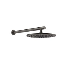 Immagine di Gessi SHOWER braccio doccia con soffione a parete ø 30 cm, orientabile, finitura black metal brushed PVD 54145#707