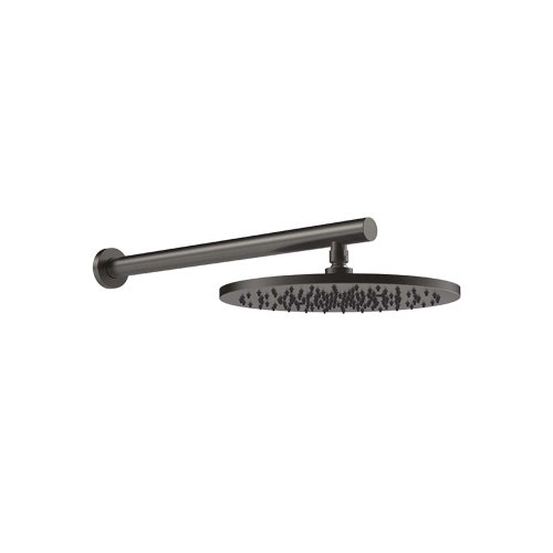 Immagine di Gessi SHOWER braccio doccia con soffione a parete ø 30 cm, orientabile, finitura black metal brushed PVD 54145#707
