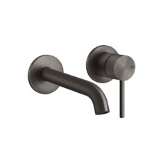 Immagine di Gessi 316 MECCANICA miscelatore lavabo a parete, bocca media, senza scarico, finitura black metal brushed PVD 54283#707