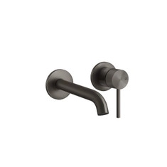 Immagine di Gessi 316 TRAME miscelatore lavabo a parete P.16 cm, senza scarico, finitura black metal brushed PVD 54383#707