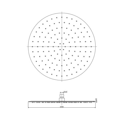 Immagine di Rubinetteria Paffoni ENERGY soffione anticalcare tondo, Ø 40 cm, finitura cromo ZSOF103CR