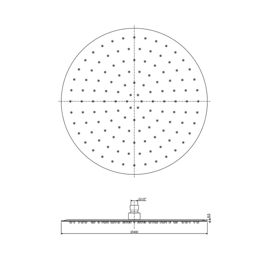 Immagine di Rubinetteria Paffoni ENERGY soffione anticalcare tondo, Ø 40 cm, finitura cromo ZSOF103CR